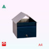 Rear view of the Arndale rear opening rectangular box with gable roof 285mm wide x 370mm deep x 300mm high. Lockable.