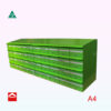 Bank of 40 Rear Open A4 letterboxes in Parakeet Green. 250w x 175h x 350d