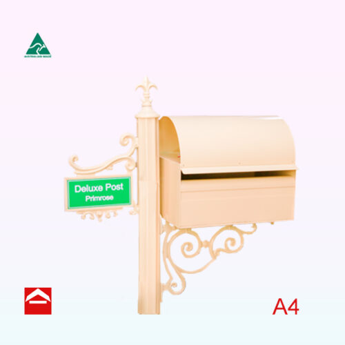 Rectangular letterbox rear opening on fluted post with no paperholder made for Japan market