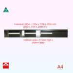 Factory second bank of letterboxes. 3 letterboxes have newpaper holders included whilst the last one does not. All are A4 and rear open.