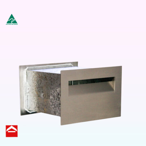 Stainless steel front and rear plate with telescopic sleeve for pillar-pier. 300mm wide x 200mm high.