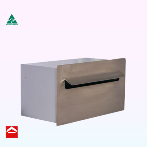 Rectangular rear opening Toby-Helena letterbox with stainless steel front plate suitable for besser block